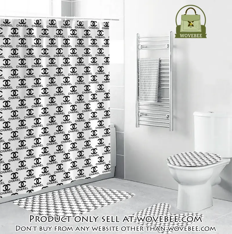 Chanel whie small logo fashion luxury brand bathroom set home decor wvb4656460